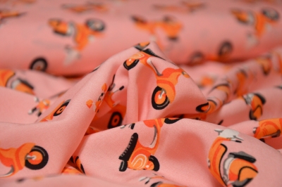 Viskose -Blusenstoff - Roller/Mofa rosa orange